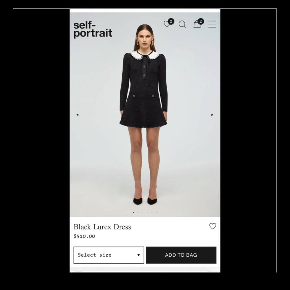 Self Portrait Black Lurex Dress